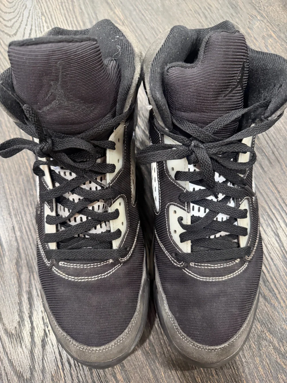 Nike Air Jordan 5 Retro Anthracite Wolf Grey Clear Black Metal Silver size 14